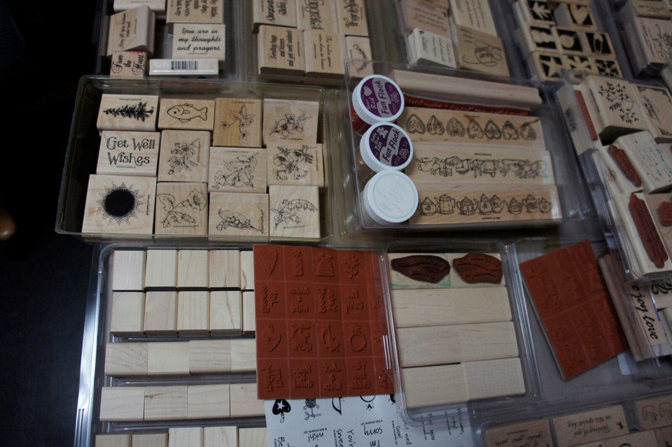Estate Sale Lot Vintage 226 pc Stampin Up Stamps Sets Lot Stamp