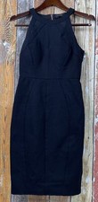 Ted Baker Sheer Panel Sleeveless Back Zip Bodycon Little Black Dress Sz 1 US 4