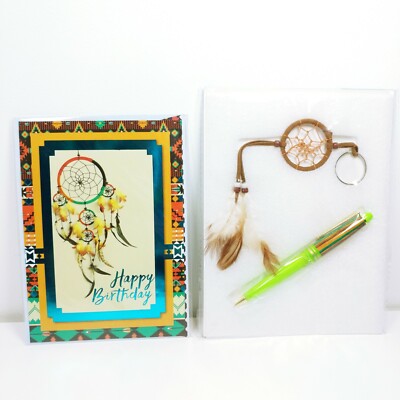 Tribal Bday Card and Handmade Dream Catcher made by St Joseph's Indian School