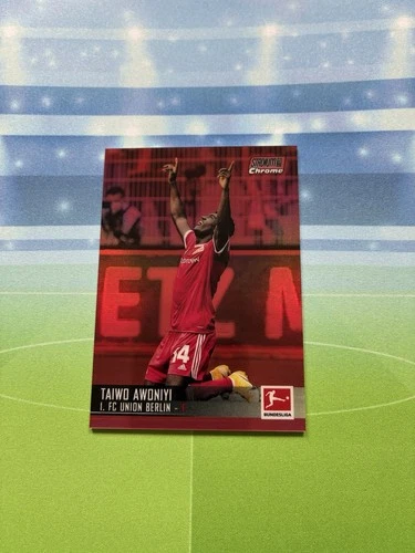 2021-22 Topps Stadium Club Chrome Bundesliga Taiwo Awoniyi Red /5 Union Berlin