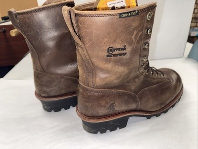 Chippewa Boots Leather Brown Chip-A-Tex Waterproof Insulated Steel Toe Size 12 M