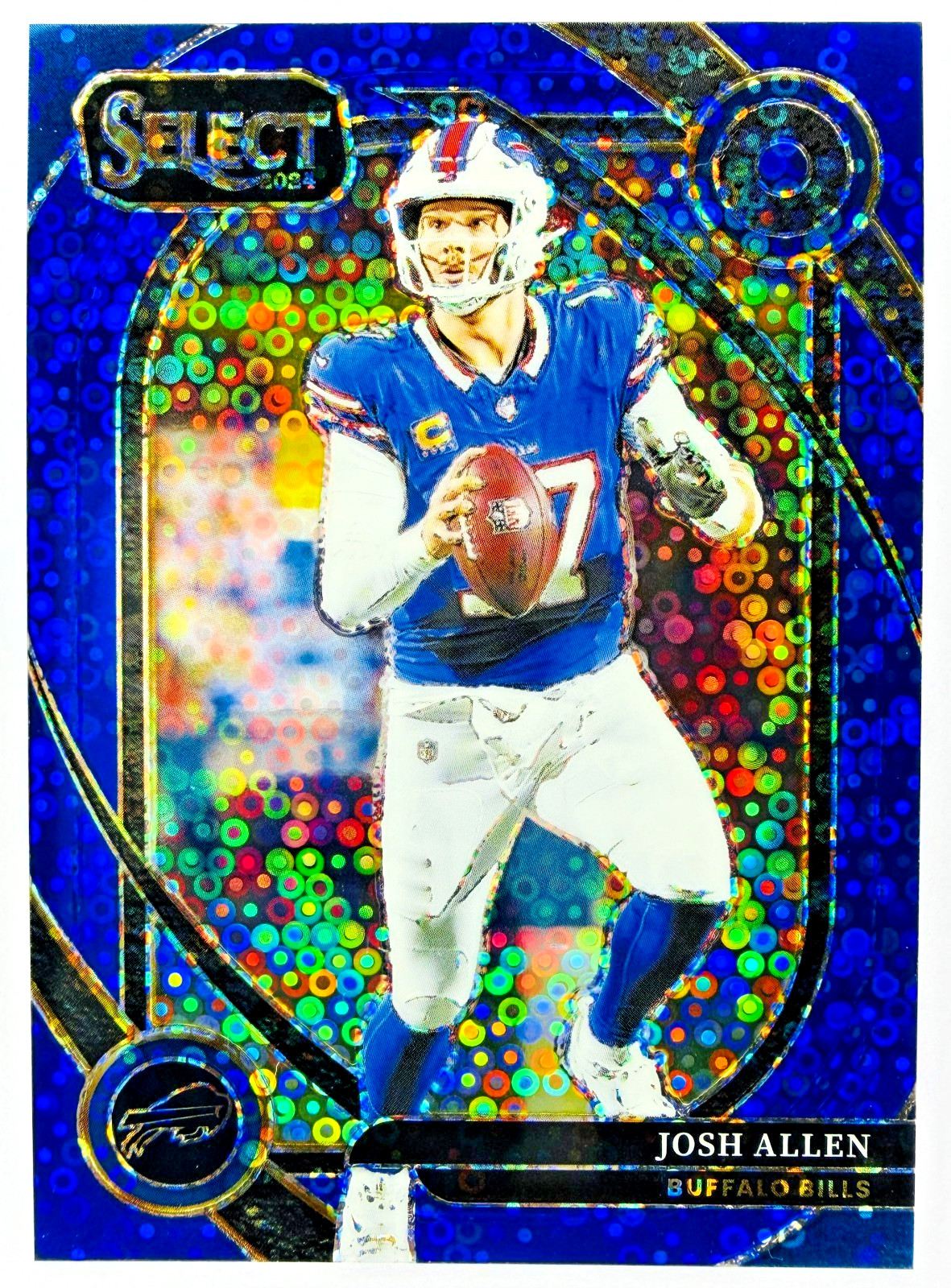 2024 Select Football JOSH ALLEN #225 Club Level Blue Disco Prizm #/25 - Bills