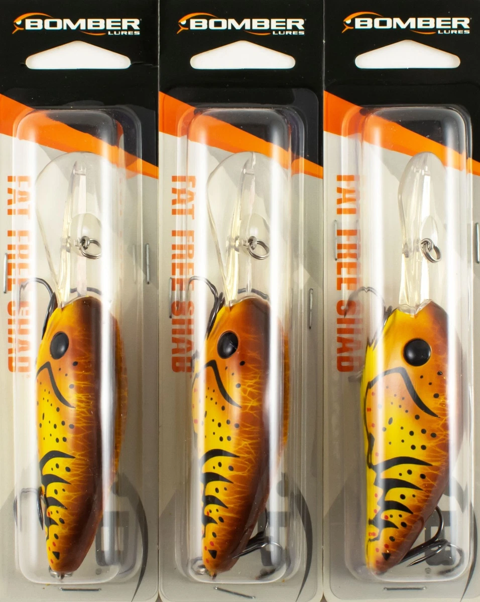 3) Vintage Bomber Fat A 4F Crankbait Fishing Lures, Lot of 3
