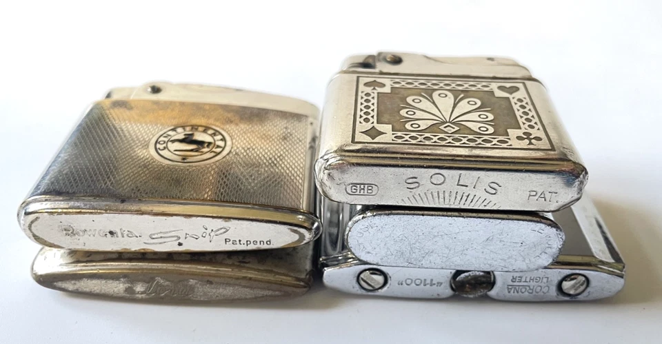 Konvolut 5 x alt Benzinfeuerzeug Solis, Rowenta Snip, Lord, Corona Lighter 1100 - Bild 3 von 4