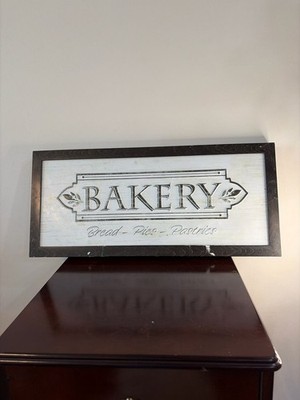 Rustic Farmhouse Bakery Bread Pies Pastries Framed Wall Sign