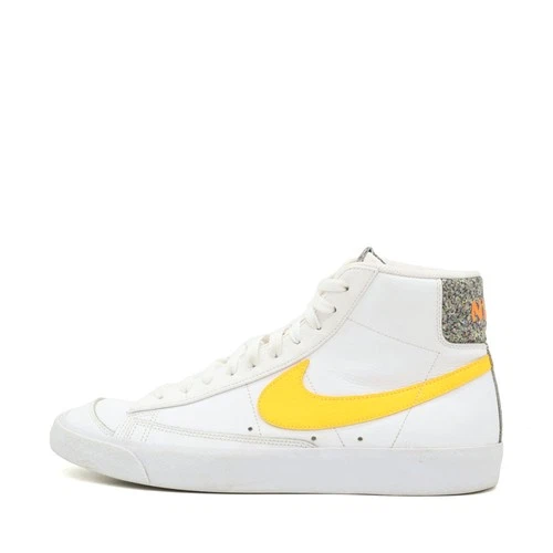 Nike Herren Blazer Mid '77 Sneaker Weiß Gelb Leder Ikonischer Swoosh EU 45