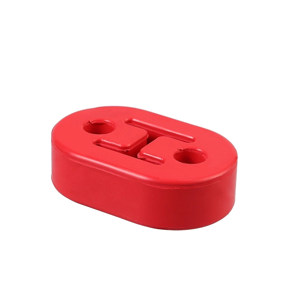4X Suporte de Borracha para Tubo de Escape de Carro Suporte de Borracha 12mm 2 Furos Substituição Vermelho - Imagem 3 de 4