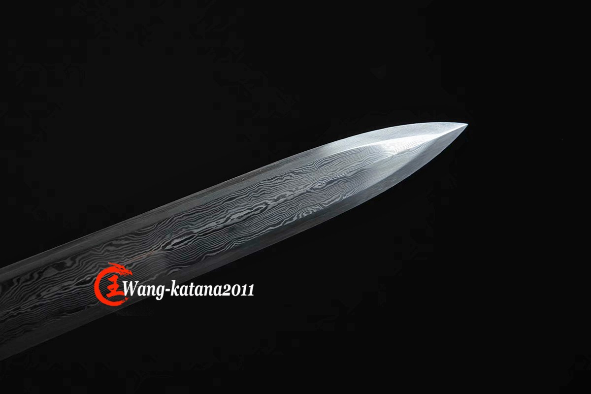 42" Functional Chinese Han Jian Sword Kungfu Practice Damascus Folded Steel