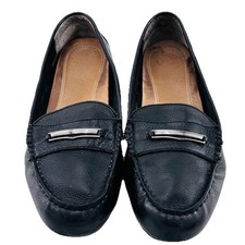 Vionic Ashby Black Leather Loafers Driving Moc Orthaheel Flats Women s Sz 9 UK 7