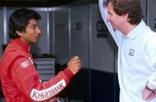Narain Karthikeyan Carlin Motorsport talks with Trevor Carlin Carl- Old Photo