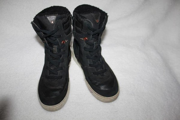 Women Ecco Boots Black Leather 35 #3QPU