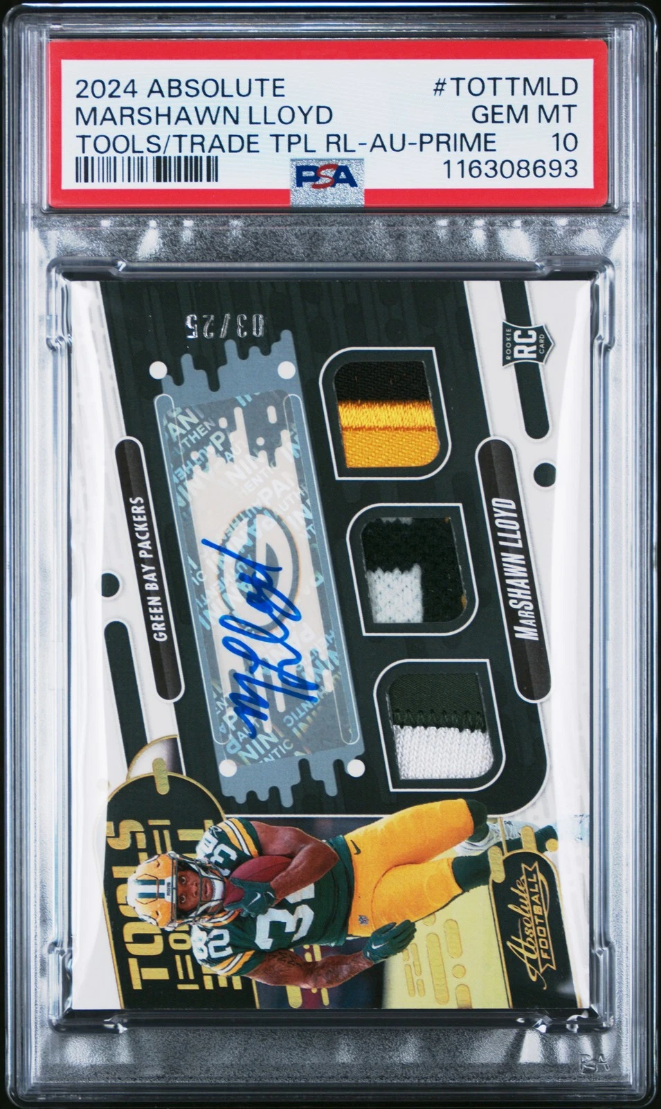MarShawn Lloyd Panini Absolute Tools of the Trade Triple Relics #TOTTMLD Autograph-Prime
