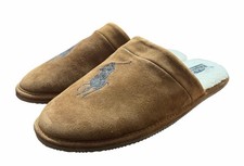 POLO RALPH LAUREN Men's Irving Scuff Slipper Suede Size L 11-12 Big Pony Lined