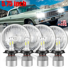 For 58-75 Chevy Impala El Camino 4pcs 5.75 5 34 Led Headlights Halo Drl Hilo For 58-75 Chevy Impala El Camino 4pcs 5.75 5 34 Led Headlights Halo Drl Hilo