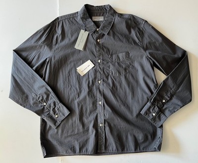 officine generale GREY esteban shirt WITH ANGLED pocket XXL NEW