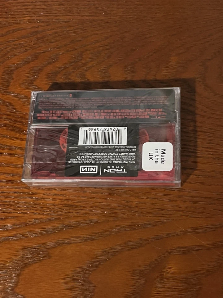 NINE INCH NAILS TRON ARES RED CASSETTE TAPE BRAND NEW FACTORY SEALED RARE - Image 2 of 2