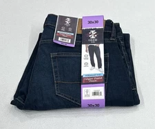 IZOD Men's Straight Fit Comfort Stretch Denim Jeans, Dark Blue, Size 30X30