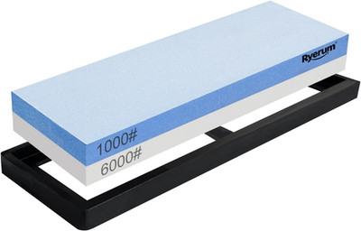 Premium Knife Sharpening Stone Whetstone 1000/6000 with 2 Non-Slip Rubber Bases,