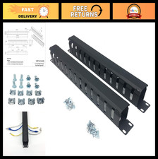 2 Pack Metal 1U 19" Cable Manager - Horizontal Rack Mount Wire Organizer, 12 Slo