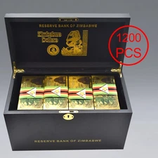 Zimbabwe Myrillion Dollar Gold Foil Notes - 1200pcs/Box - Stunning Collectibles