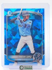 FABIAN LOPEZ 2025 BOWMAN CHROME SAPPHIRE 1ST ROOKIE RC MARLINS Q0014 