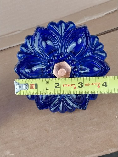 Pair Vintage Cobalt Blue Glass Curtain Tie Backs - Picture 9 of 17