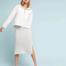 New Anthropologie Saturday Sunday Two Piece Striped Midi Dress with Hoodie Small