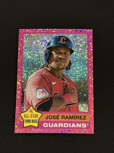 2025 Topps Heritage José Ramírez All-Star Chrome Pink Sparkle Refractor #169 (T)