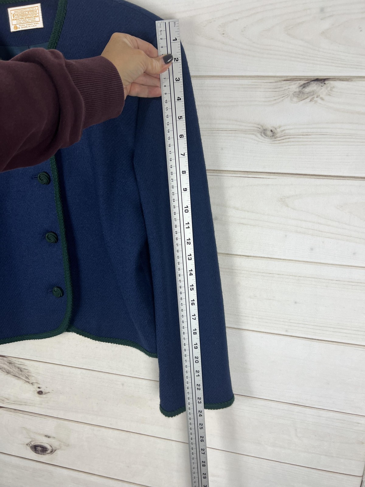 Pendleton Jacket Womens 10 Virgin Wool Collarless… - image 8