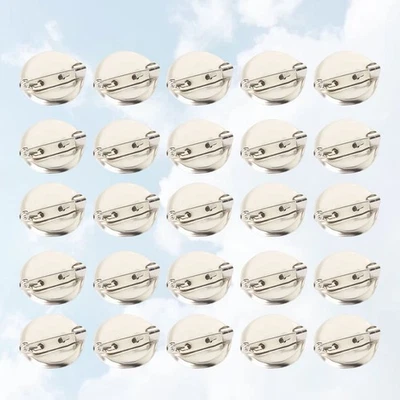 100 Pcs Round Brooch Base Brooches for Clothing Badge Accessories Small Pins - Image 1 of 4
