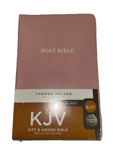 KJV Holy Bible: Gift and Award, Pink Leather-Look, Red Letter, Comfort Print - Picture 2 of 3