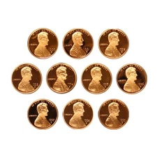 1990-1999 S Lincoln Memorial Cent Gem Deep Cameo Proof Coin Run 10 Coin set