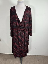 Torrid Women’s Black Red Color 3/4 Sleeve Wrap Dress Size 4 