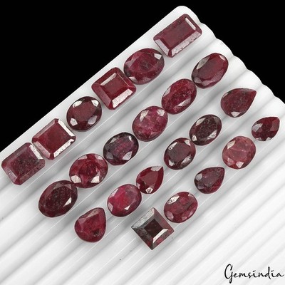 270 Cts/23 Pcs Natural African Red Ruby Mix Faceted Cut Wholesale Loose Gems Lot