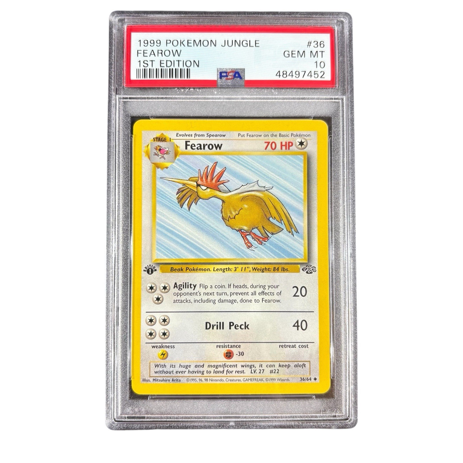 1999 Pokémon Jungle Fearow #36 1st Edition PSA 10 GEM MINT 🦅