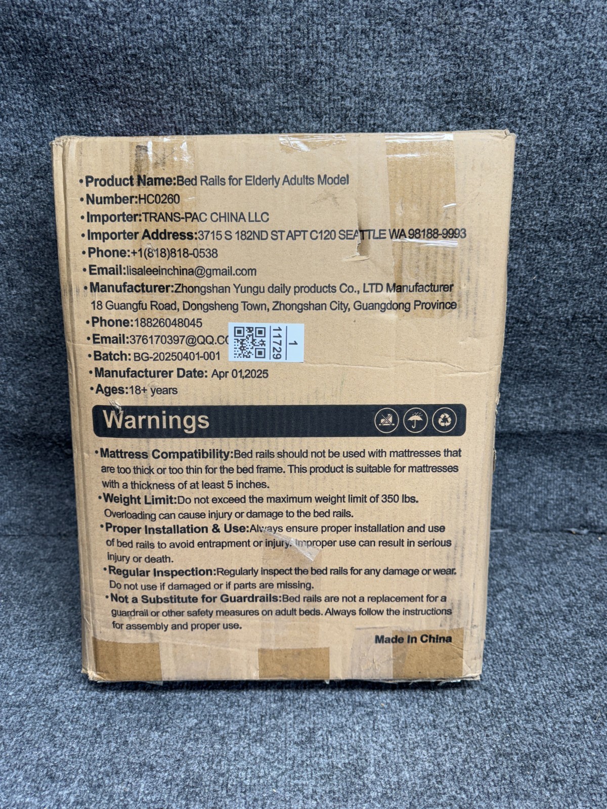 HOMEAL Bed Rails for Elderly Adults Safety Adjustable Bedside Assist Rail Grey