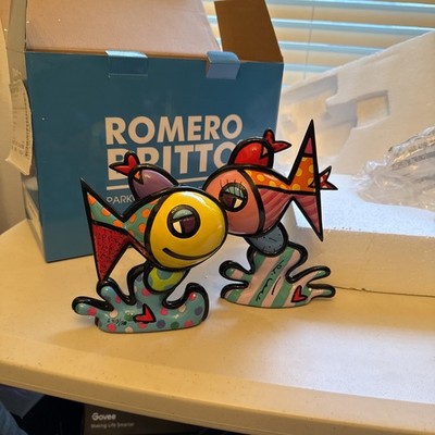 Romero Britto Deep Love Sculpture Signed Hand Painted Limited Edition 413/500