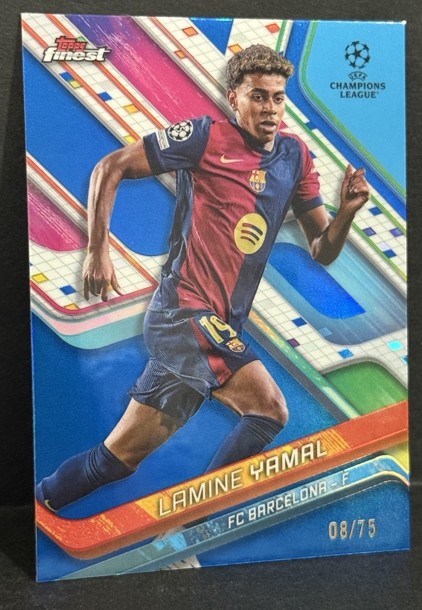 24-25 ラミネ・ヤマル CL 2024-25 Topps Finest UCC Barcelona Lamine Yamal Blue Refractor /75