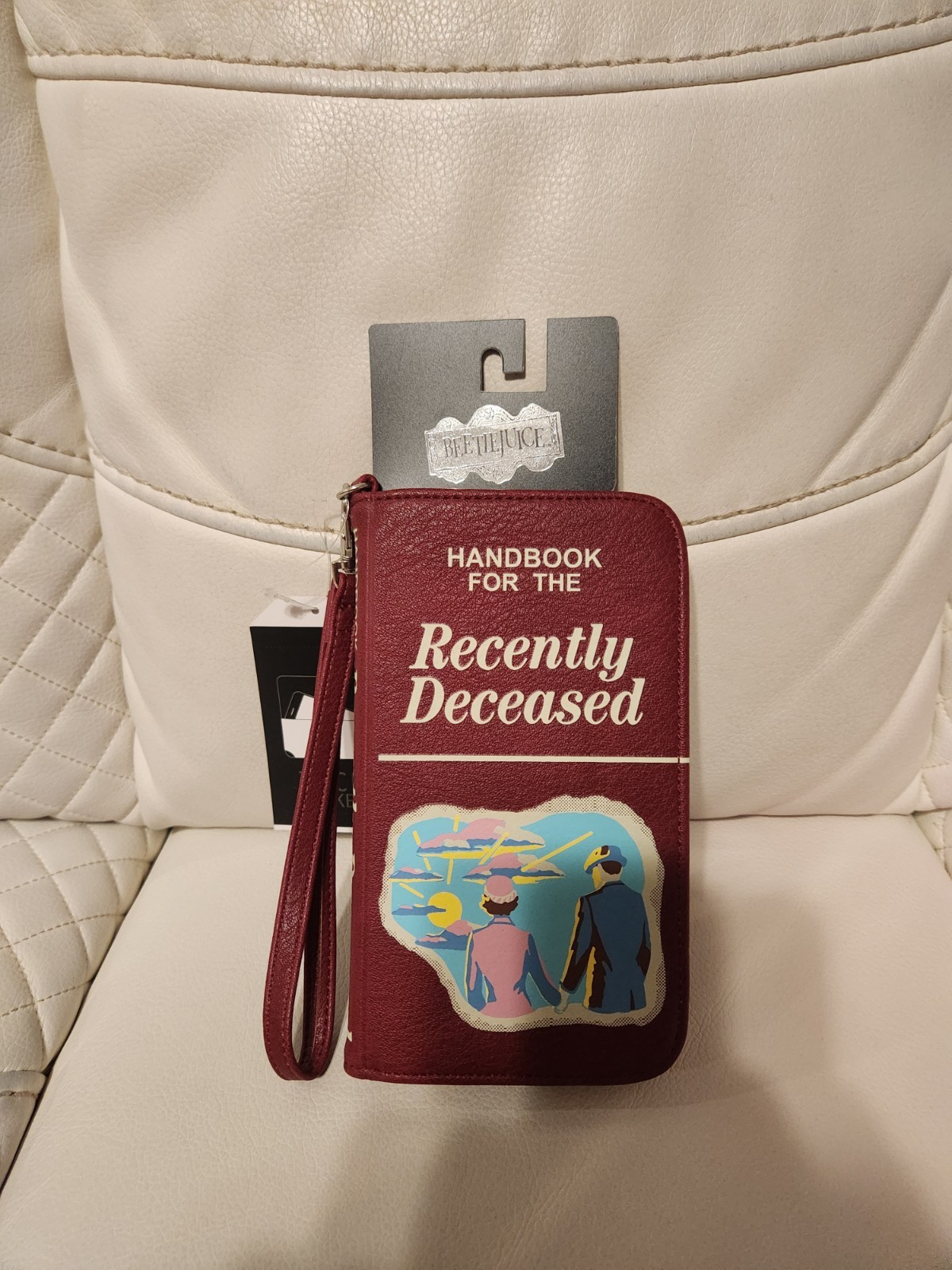 Bioworld Beetlejuice Handbook For The Recently Deceased Tech Wristlet Wallet