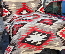 Auth: Antique American Indian Rug / Blanket Exotic Dazzler 5X6 NR