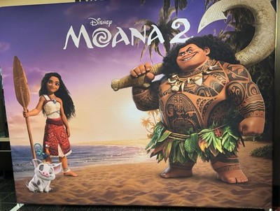 Disney Moana 2 Print Fabric Backdrop of Moana, Maui & Pua | Disney Franchise