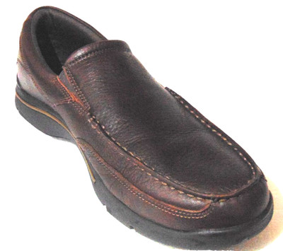 Rockport Eberdon Tru Tech Men's Brown Pebbled Leather Slip On Loafers Shoes~10 M
