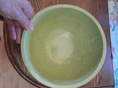 Vintage Apollo Ware Melamine Confetti Speckled Mixing Bowl Green Like Texas ware