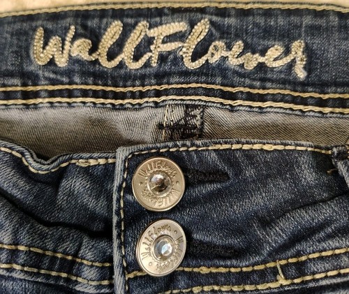 Jeans donna WallFlower taglia 7 tasche impreziosite denim blu misto cotone - Foto 6 di 9