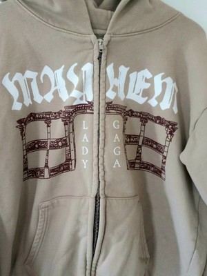 Lady Gaga Opera Haus Hoodie Sz M Beige Full Zip Mayhem Ball Tour