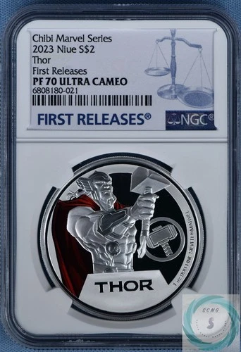 2023 Niue $2 1 oz Silver Thor NGC PF70 UC First Releases Proof Coin