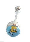 Tongue Ring Logo Bart Simpson 14 Gauge 5/8" Steel Barbell