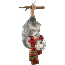 Kurt Adler Noble Gems Glass Christmas Ornament, Hanging Possum