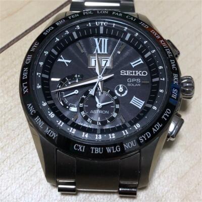箱保付美品SEIKO ASTRON SBXB137 8X42-0AB0-3 SEIKO Astron 8X42-0AB0-3 SBXB137 Black Dial Solar Men's