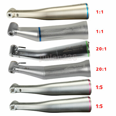 Dental 20:1/:1/1:5 LED Increase Contra Angle Handpiece Fit E-type Electric Motor